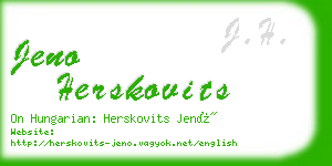 jeno herskovits business card